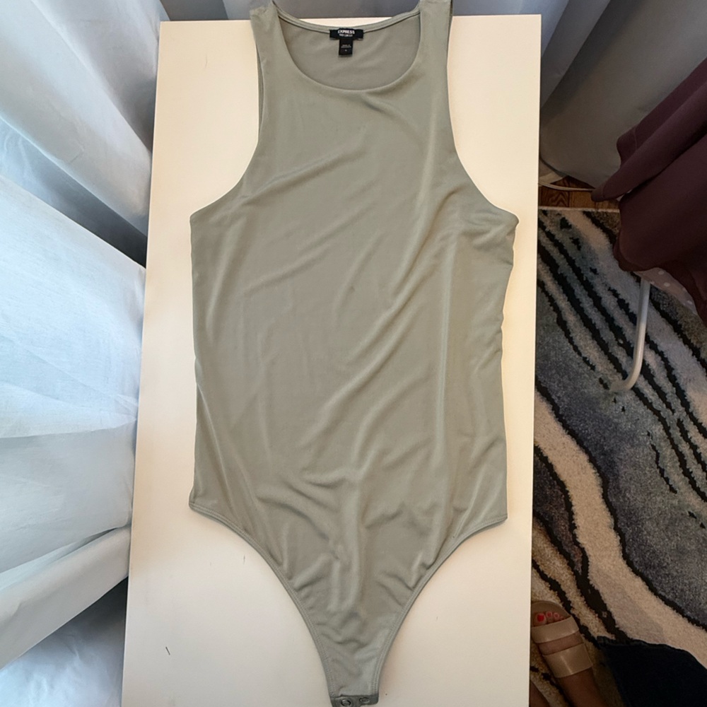 Express Compression Body Contour Bodysuit in Sage